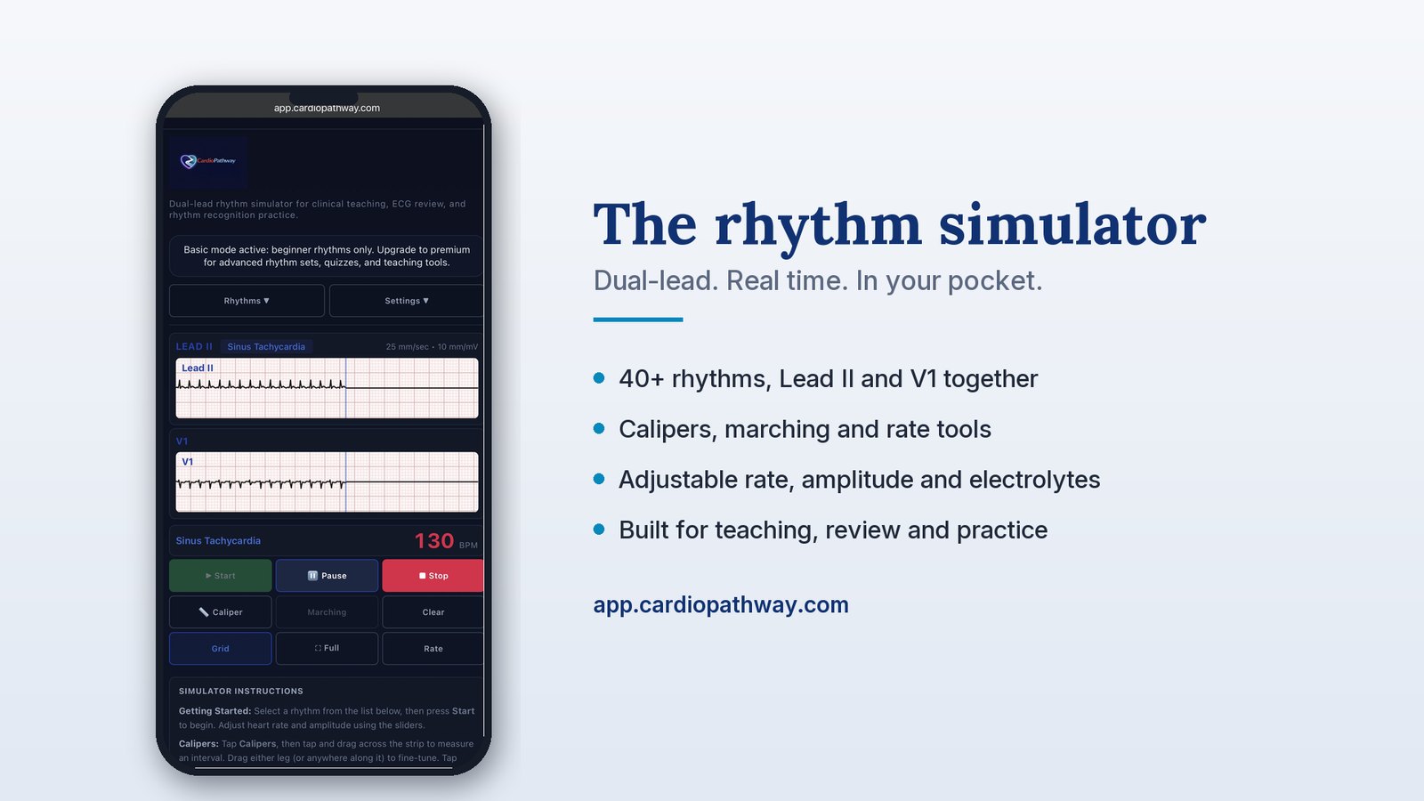 The CardioPathway rhythm simulator and LMS catalog